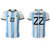 Argentinië Lautaro Martinez #22 Thuis tenue WK 2022 Korte Mouwen