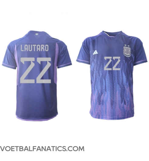 Argentinië Lautaro Martinez #22 Uit tenue WK 2022 Korte Mouwen