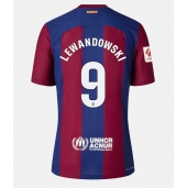 Barcelona Robert Lewandowski #9 Thuis tenue 2023-24 Korte Mouwen