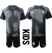 Brazilië Keeper Thuis tenue voor kinderen WK 2022 Korte Mouwen (+ broek)
