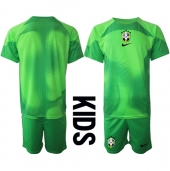 Brazilië Keeper Uit tenue voor kinderen WK 2022 Korte Mouwen (+ broek)