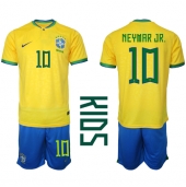 Brazilië Neymar Jr #10 Thuis tenue voor kinderen WK 2022 Korte Mouwen (+ broek)
