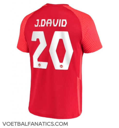 Canada Jonathan David #20 Thuis tenue WK 2022 Korte Mouwen