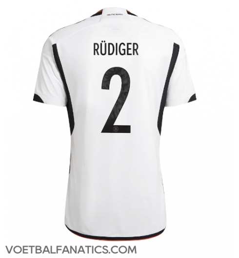 Duitsland Antonio Rudiger #2 Thuis tenue WK 2022 Korte Mouwen