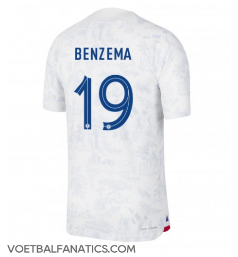 Frankrijk Karim Benzema #19 Uit tenue WK 2022 Korte Mouwen