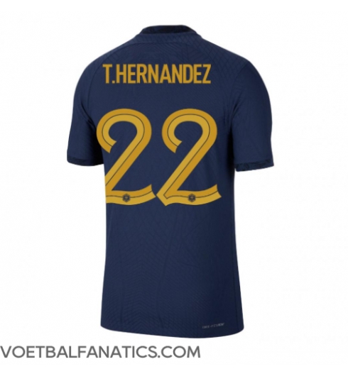 Frankrijk Theo Hernandez #22 Thuis tenue WK 2022 Korte Mouwen