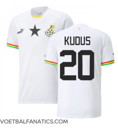 Ghana Mohammed Kudus #20 Thuis tenue WK 2022 Korte Mouwen