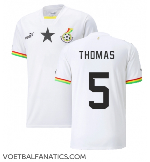 Ghana Thomas Partey #5 Thuis tenue WK 2022 Korte Mouwen