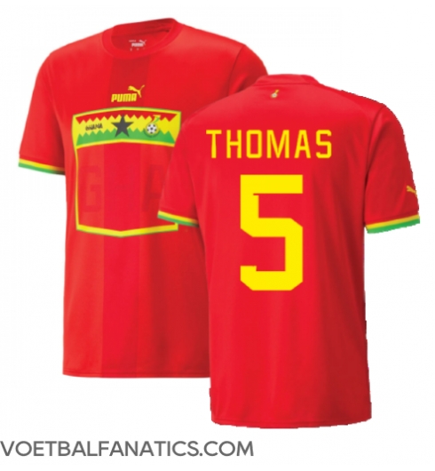 Ghana Thomas Partey #5 Uit tenue WK 2022 Korte Mouwen