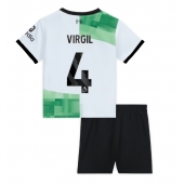 Liverpool Virgil van Dijk #4 Uit tenue voor kinderen 2023-24 Korte Mouwen (+ broek)