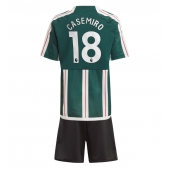 Manchester United Casemiro #18 Uit tenue voor kinderen 2023-24 Korte Mouwen (+ broek)