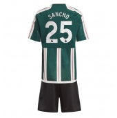 Manchester United Jadon Sancho #25 Uit tenue voor kinderen 2023-24 Korte Mouwen (+ broek)