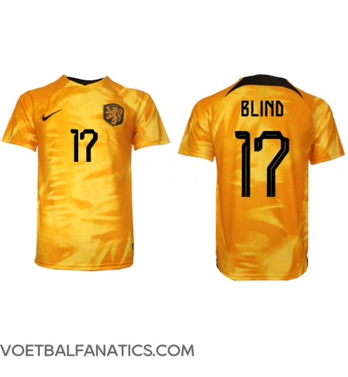 Nederland Daley Blind #17 Thuis tenue WK 2022 Korte Mouwen