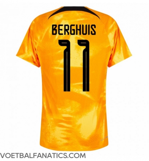 Nederland Steven Berghuis #11 Thuis tenue WK 2022 Korte Mouwen