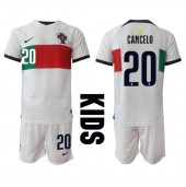Portugal Joao Cancelo #20 Uit tenue voor kinderen WK 2022 Korte Mouwen (+ broek)