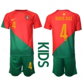 Portugal Ruben Dias #4 Thuis tenue voor kinderen WK 2022 Korte Mouwen (+ broek)
