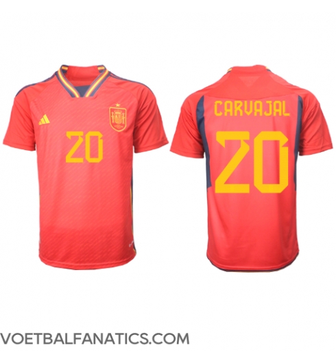 Spanje Daniel Carvajal #20 Thuis tenue WK 2022 Korte Mouwen