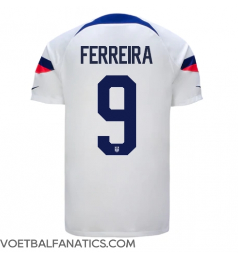 Verenigde Staten Jesus Ferreira #9 Thuis tenue WK 2022 Korte Mouwen
