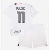 AC Milan Christian Pulisic #11 Uit tenue voor kinderen 2023-24 Korte Mouwen (+ broek)