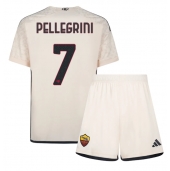AS Roma Lorenzo Pellegrini #7 Uit tenue voor kinderen 2023-24 Korte Mouwen (+ broek)