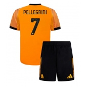 AS Roma Lorenzo Pellegrini #7 Uit tenue voor kinderen 2025-26 Korte Mouwen (+ broek)