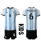 Argentinië German Pezzella #6 Thuis tenue voor kinderen WK 2022 Korte Mouwen (+ broek)