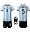 Argentinië Leandro Paredes #5 Thuis tenue voor kinderen WK 2022 Korte Mouwen (+ broek)
