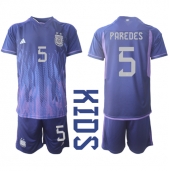 Argentinië Leandro Paredes #5 Uit tenue voor kinderen WK 2022 Korte Mouwen (+ broek)