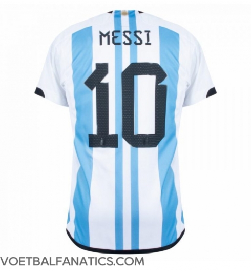 Argentinië Lionel Messi #10 Thuis tenue WK 2022 Korte Mouwen