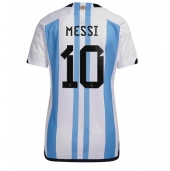 Argentinië Lionel Messi #10 Thuis tenue voor Dames WK 2022 Korte Mouwen