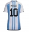 Argentinië Lionel Messi #10 Thuis tenue voor Dames WK 2022 Korte Mouwen