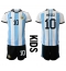 Argentinië Lionel Messi #10 Thuis tenue voor kinderen WK 2022 Korte Mouwen (+ broek)