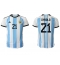 Argentinië Paulo Dybala #21 Thuis tenue WK 2022 Korte Mouwen