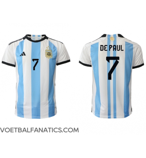 Argentinië Rodrigo de Paul #7 Thuis tenue WK 2022 Korte Mouwen