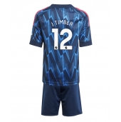 Arsenal Jurrien Timber #12 Uit tenue voor kinderen 2025-26 Korte Mouwen (+ broek)