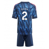 Arsenal William Saliba #2 Uit tenue voor kinderen 2025-26 Korte Mouwen (+ broek)