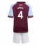Aston Villa Ezri Konsa #4 Thuis tenue voor kinderen 2025-26 Korte Mouwen (+ broek)