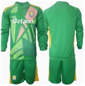 Aston Villa Keeper Thuis tenue voor kinderen 2024-25 Lange Mouwen (+ broek)