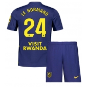 Atletico Madrid Robin Le Normand #24 Uit tenue voor kinderen 2025-26 Korte Mouwen (+ broek)