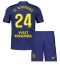 Atletico Madrid Robin Le Normand #24 Uit tenue voor kinderen 2025-26 Korte Mouwen (+ broek)