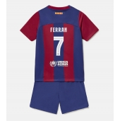 Barcelona Ferran Torres #7 Thuis tenue voor kinderen 2023-24 Korte Mouwen (+ broek)
