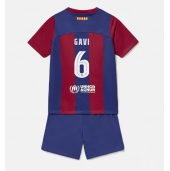 Barcelona Paez Gavi #6 Thuis tenue voor kinderen 2023-24 Korte Mouwen (+ broek)