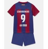 Barcelona Robert Lewandowski #9 Thuis tenue voor kinderen 2023-24 Korte Mouwen (+ broek)