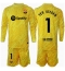 Barcelona Ter Stegen #1 Keeper Thuis tenue voor kinderen 2024-25 Lange Mouwen (+ broek)