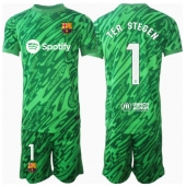 Barcelona Ter Stegen #1 Keeper Uit tenue voor kinderen 2024-25 Korte Mouwen (+ broek)