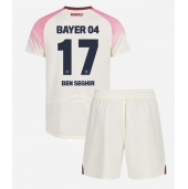 Bayer Leverkusen Eliesse Ben Seghir #17 Uit tenue voor kinderen 2025-26 Korte Mouwen (+ broek)