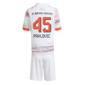 Bayern Munich Aleksandar Pavlovic #45 Uit tenue voor kinderen 2025-26 Korte Mouwen (+ broek)