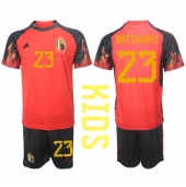 België Michy Batshuayi #23 Thuis tenue voor kinderen WK 2022 Korte Mouwen (+ broek)