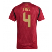 België Wout Faes #4 Thuis tenue voor Dames EK 2024 Korte Mouwen