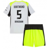 Borussia Dortmund Ramy Bensebaini #5 Uit tenue voor kinderen 2025-26 Korte Mouwen (+ broek)